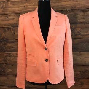 J.Crew light orange linen blazer in size 6.